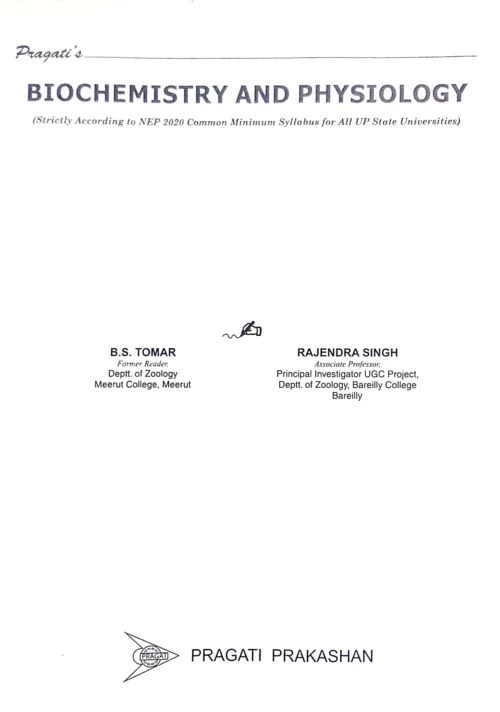 Biochemistry And Physiology Zoology Writer Page