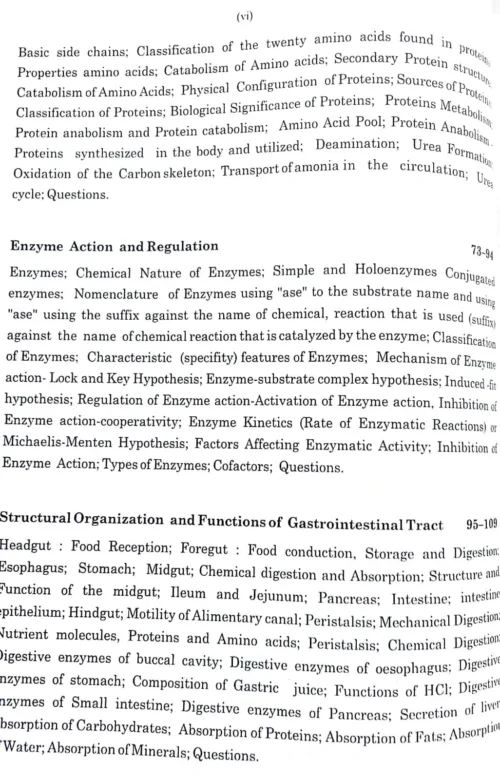 Biochemistry And Physiology Zoology 2ndContents Page.