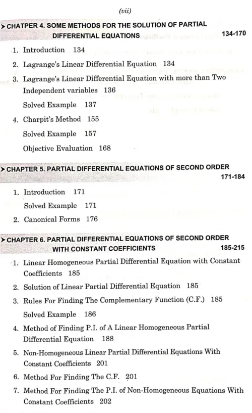 Differential Equations Contents Page No. 4th.