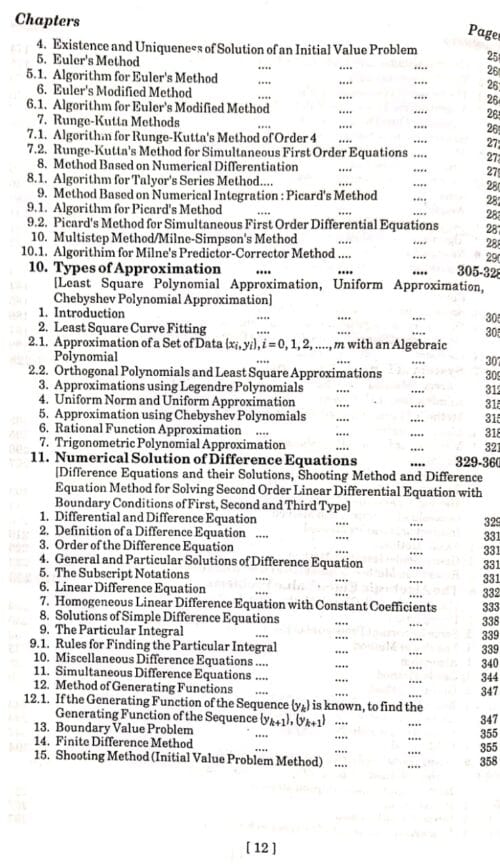 Numerical Analysis Rpp Contents Page No.4rth.